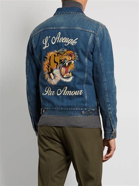 gucci nyc denim jacket|gucci denim jackets for men.